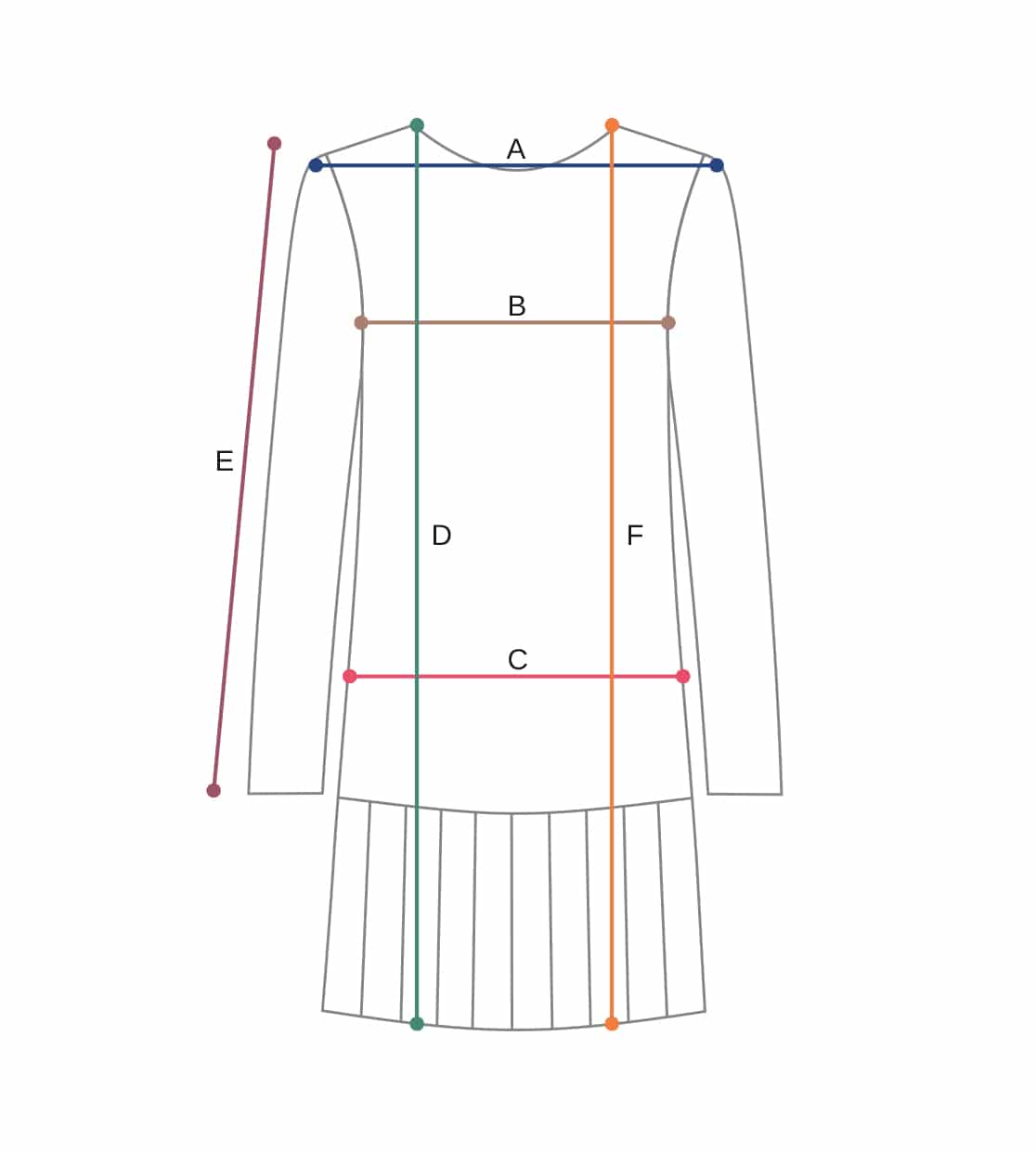 Dress "Sofia" Size chart
